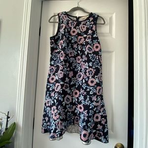NWOT Loft navy blue printed mini dress. Size 6